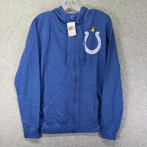 Indianapolis Colts Hoodie Mens Small Blue NFL Football Full Zip Sweatshirt Team
